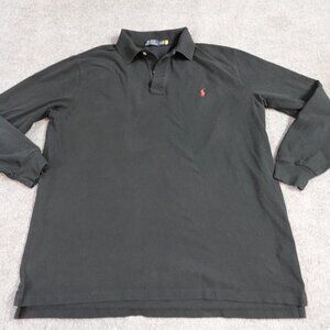 Polo Ralph Lauren Polo Shirt XLT Black Solid Pique